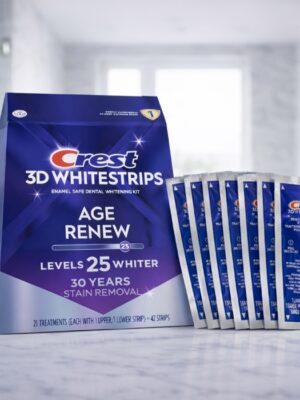 Crest 3D white age renew teeth whitening strips