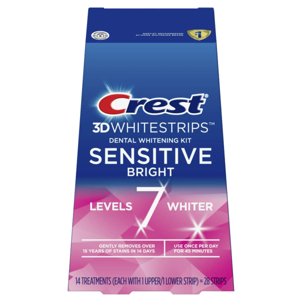 Sensitive1.webp Crest 3D White Sensitive Bright Teeth Whitening Strips, Level 7