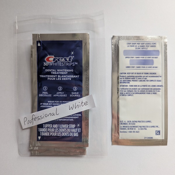Crest 3d white professional white teeth whitening strips level 20
