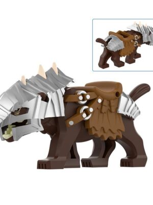 armoured warg wolf black lord of the rings lego-compatible minifigure p8016