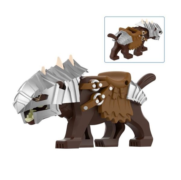 armoured warg wolf black lord of the rings lego-compatible minifigure p8016